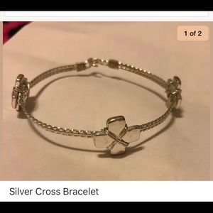 Silver cross bracelet